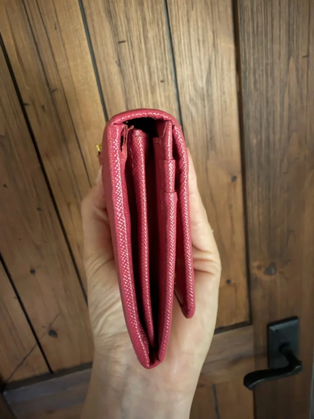 Prada Fucsia Saffiano Leather Bow Continental Wallet - Picture 8 of 9